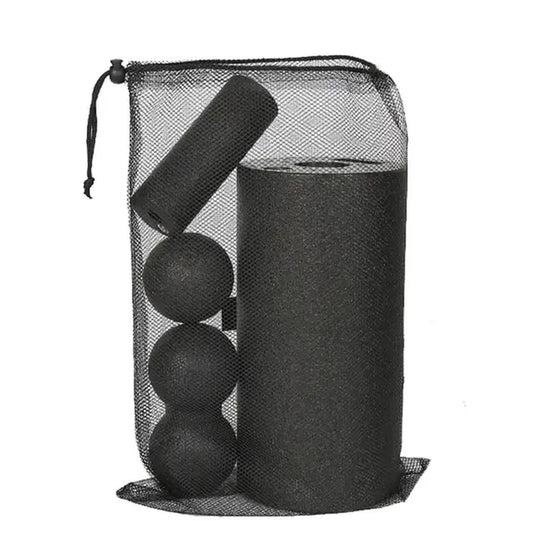 4Pcs Yoga Massage Roller & Fitness Ball Foam Roller Set for Back Pain Self-Myofascial Pilates Muscle Release Exercises